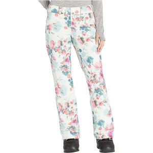 Women's Obermeyer Vibrant Floral Ski Snow Pants Size 10 Light Green Pink